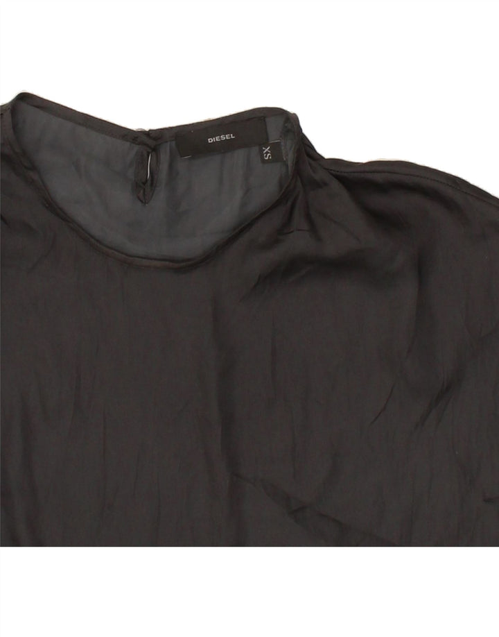 DIESEL Womens Longline Oversized Blouse Top UK 6 XS Black Polyester Vintage Diesel and Second-Hand Diesel from Messina Hembry 