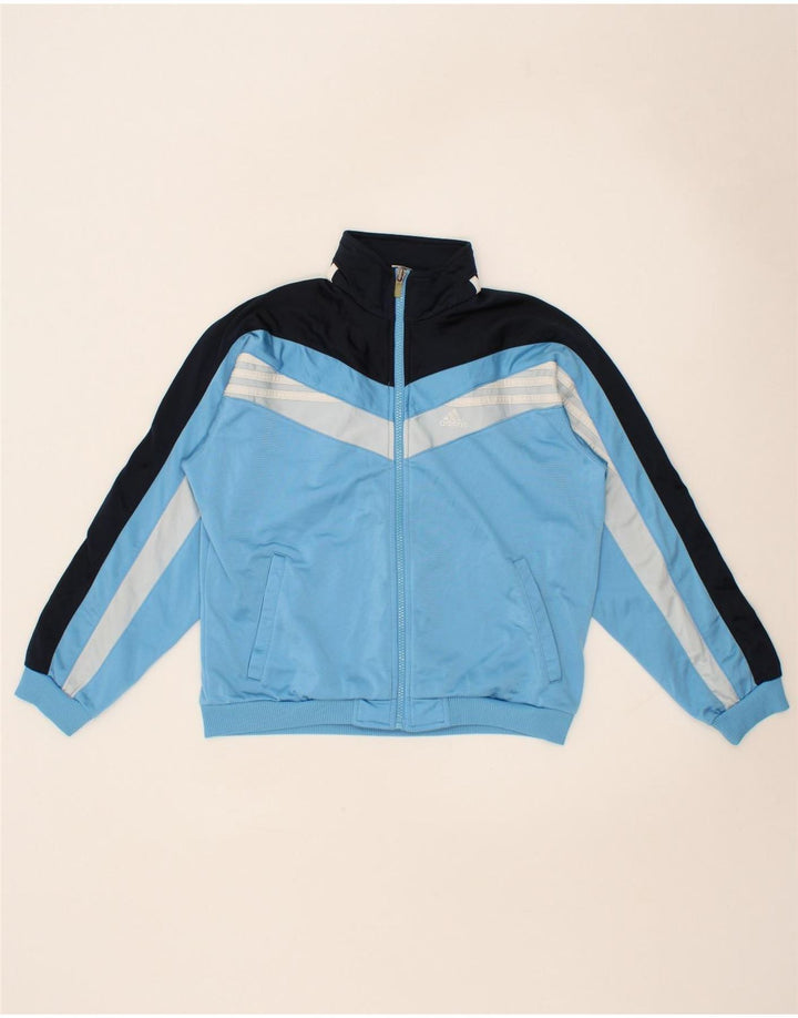 ADIDAS Boys Tracksuit Top Jacket 11-12 Years  Blue Colourblock Vintage Adidas and Second-Hand Adidas from Messina Hembry 