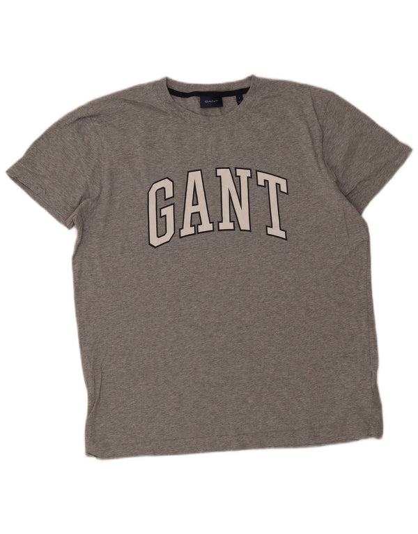 Gant Mens Graphic T-Shirt Top Large Grey Cotton