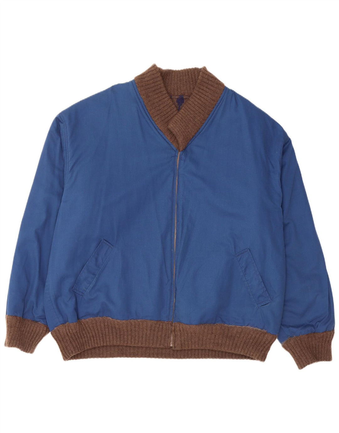 VINTAGE Mens Reversible Cardigan Sweater XL Brown Fair Isle