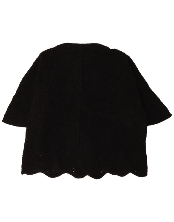Zara Womens Short Sleeve Oversized Blazer Jacket UK 14 Medium Black