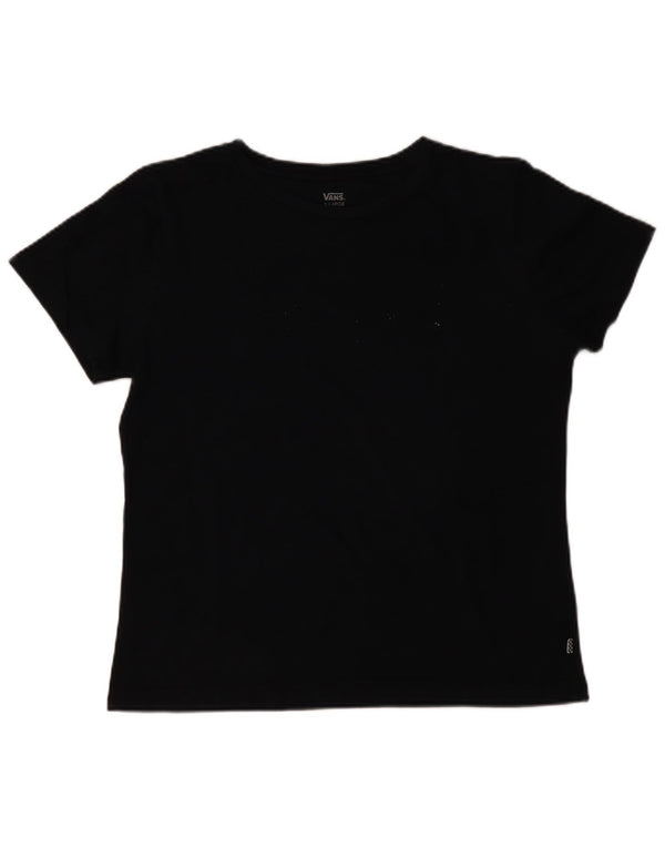 VANS Womens T-Shirt Top UK 18 XL Black Cotton