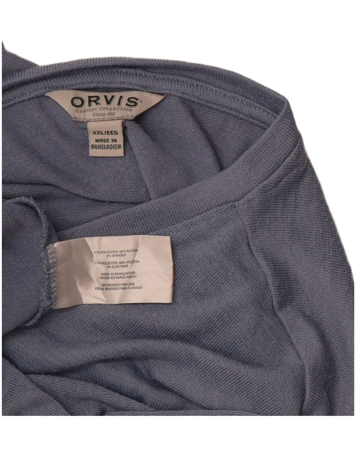 ORVIS Womens T-Shirt Top UK 20 2XL Blue Polyester