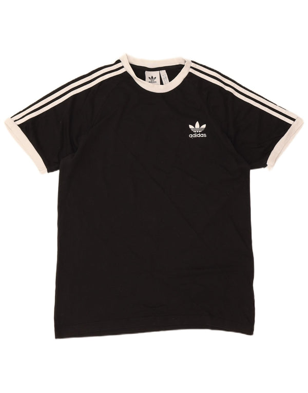 Adidas Mens T-Shirt Top Large Black Cotton
