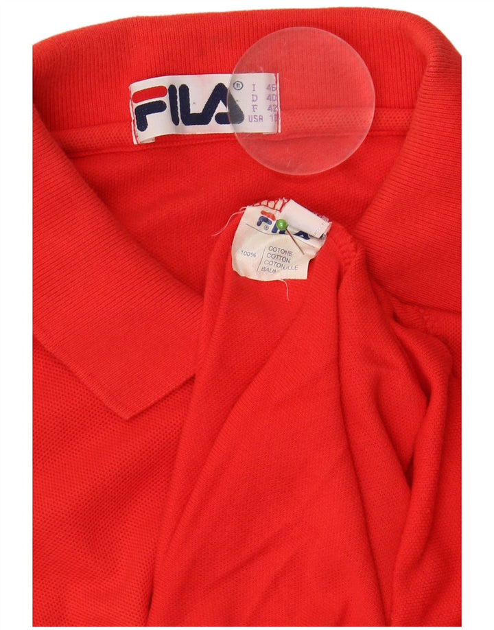 FILA Womens Sleeveless Polo Shirt IT 46 Large Red Cotton