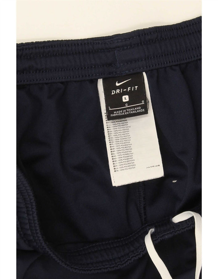 Nike Mens Dri Fit Tracksuit Trousers Large Navy Blue Polyester