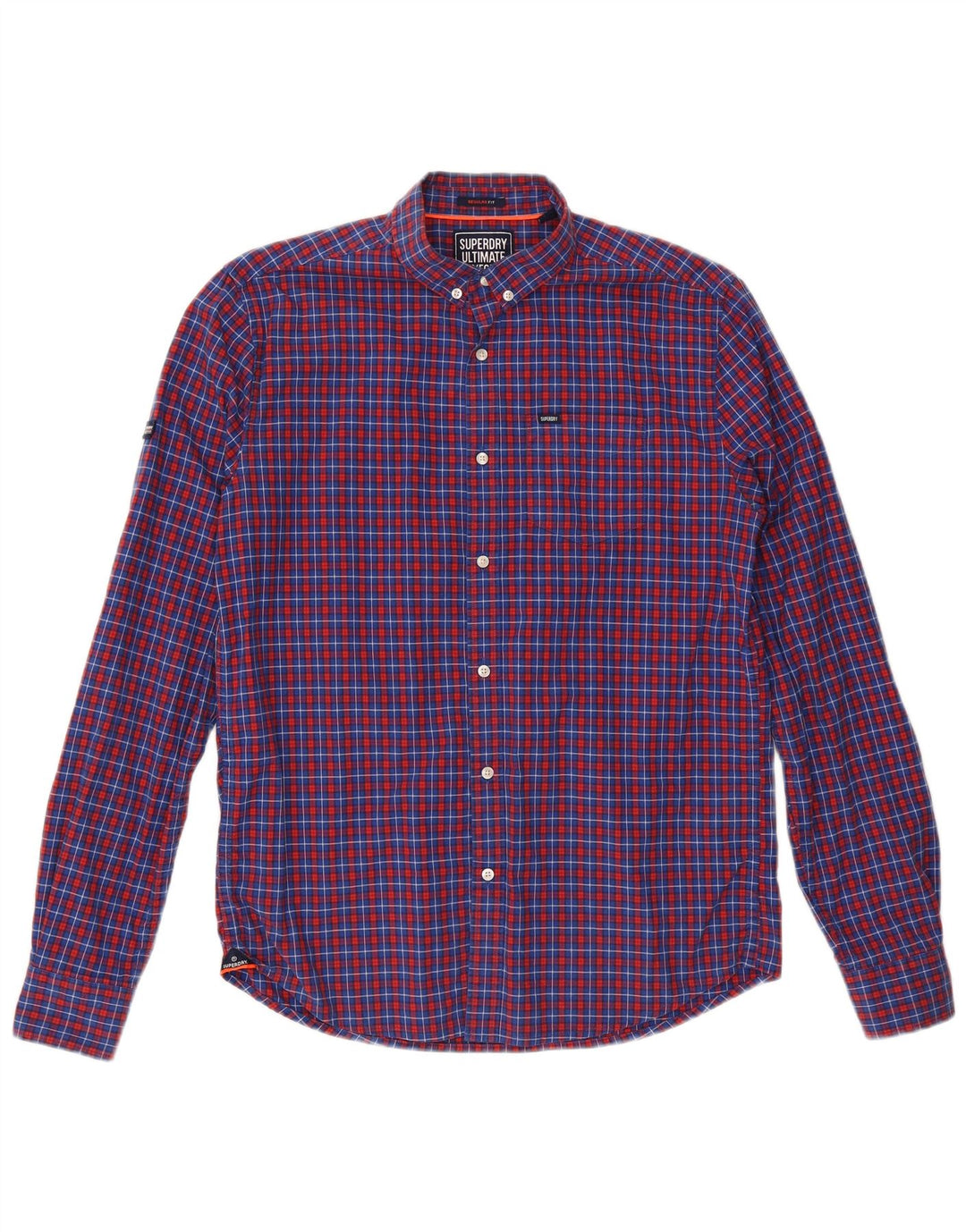 SUPERDRY Mens Shirt Medium Blue Check Cotton