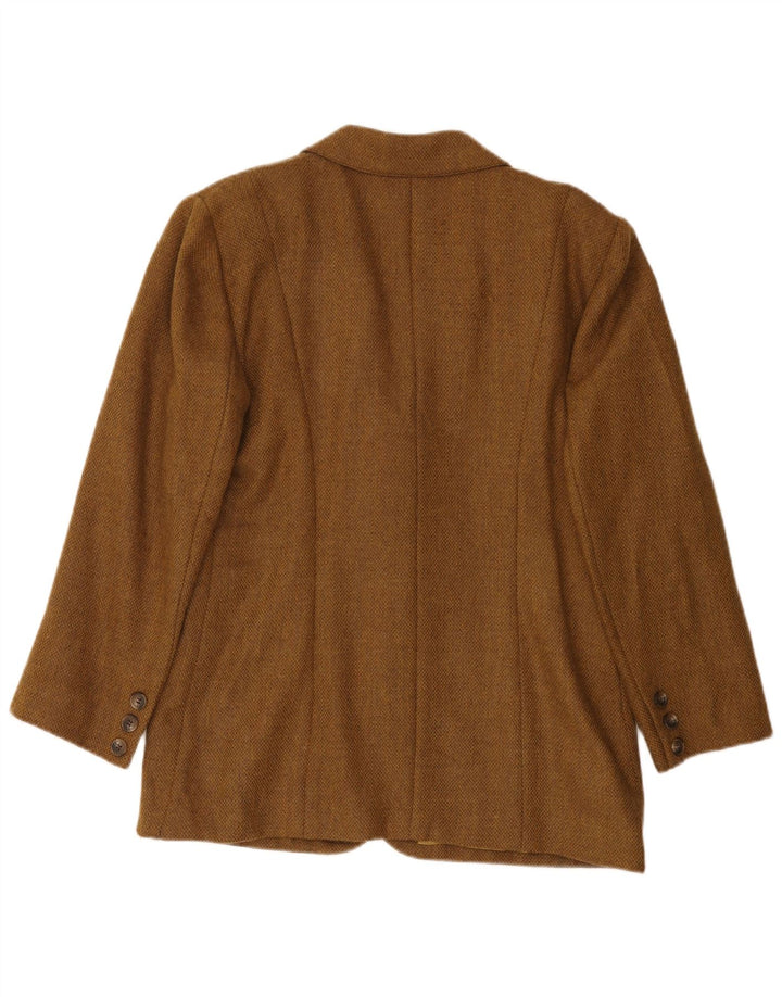 Luisa Spagnoli Womens 3 Button Blazer Jacket IT 46 Large Brown Wool