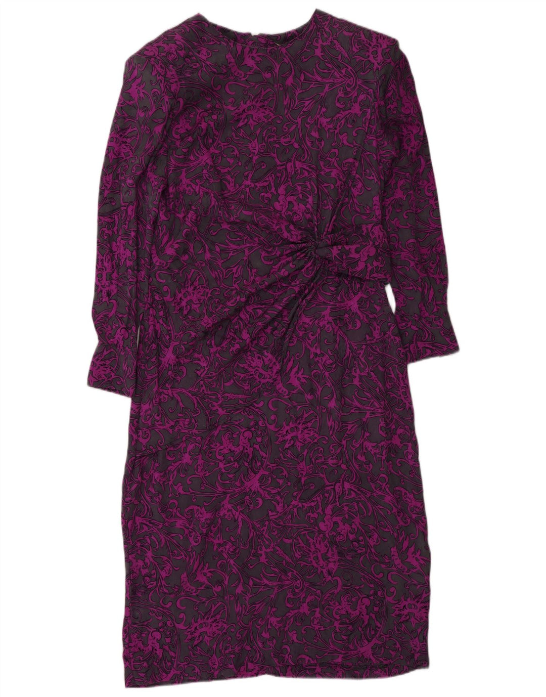 DONNA ENRICA Womens Long Sleeve Shift Dress UK 16 Large Purple Paisley