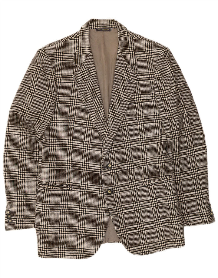Jack Emerson Mens 2 Button Blazer Jacket UK 36 Small Black Houndstooth