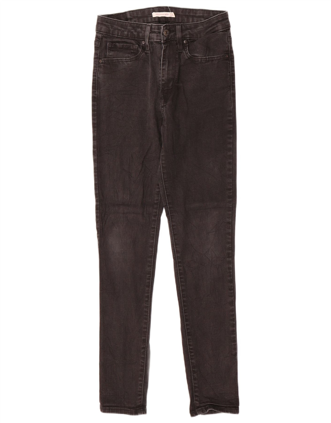 LEVI'S Womens 721 High Rise Skinny Jeans W27 L29 Black Cotton