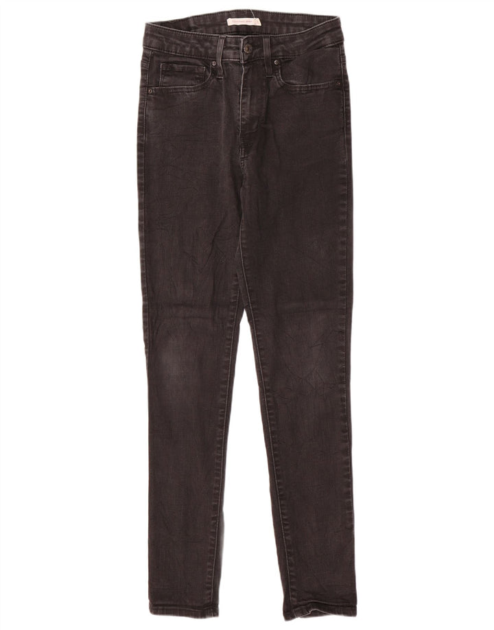 LEVI'S Womens 721 High Rise Skinny Jeans W27 L29 Black Cotton