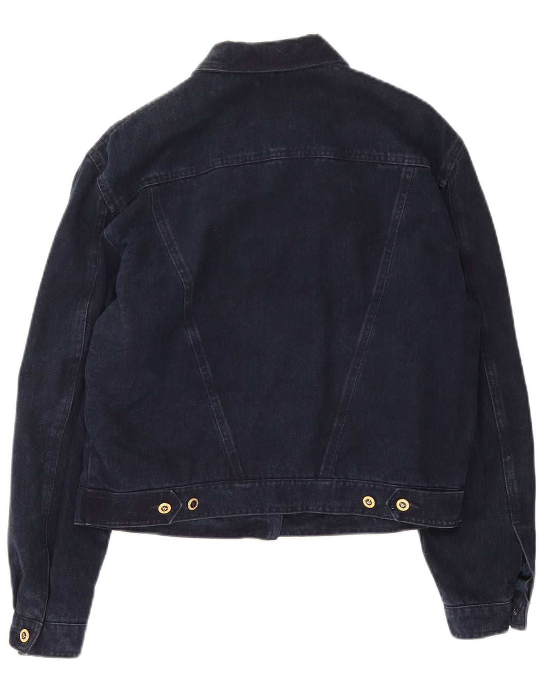Roccobarocco Womens Denim Jacket IT 42 Medium Navy Blue Cotton