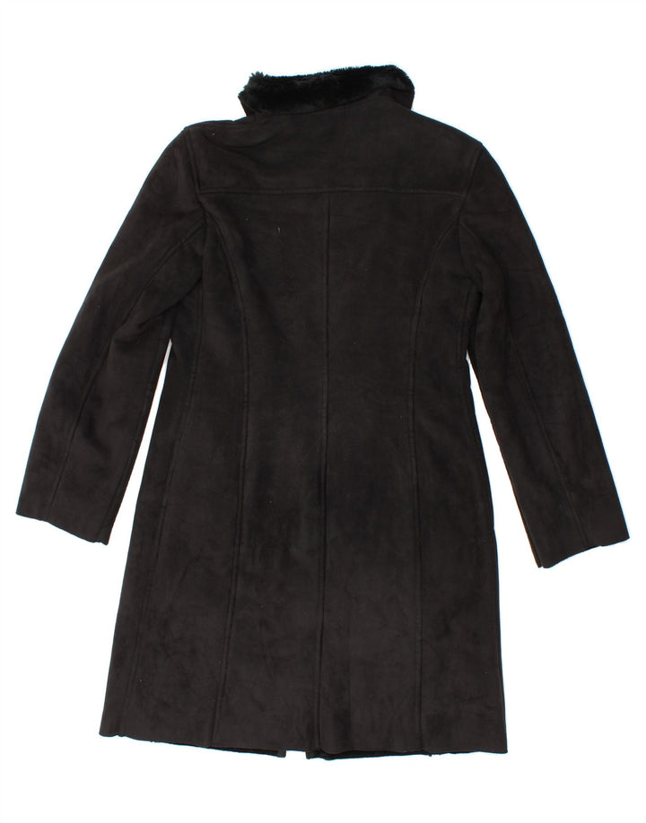 BENETTON Womens Overcoat UK 14 Medium Black Polyester Vintage Benetton and Second-Hand Benetton from Messina Hembry 
