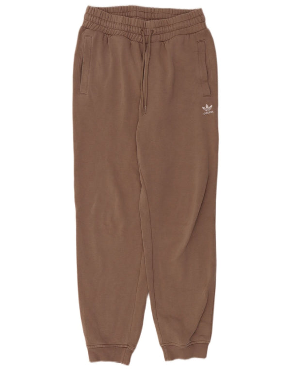 Adidas Womens Tracksuit Trousers Joggers UK 10 Small Brown Cotton