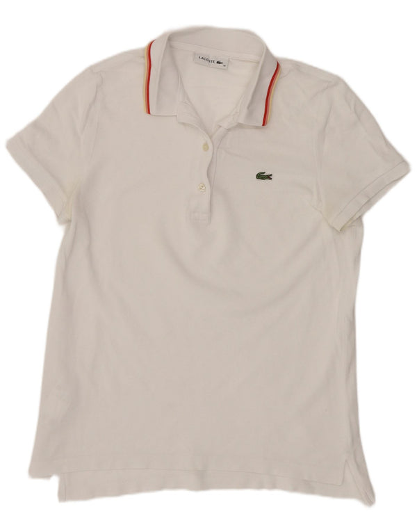 Lacoste Womens Polo Shirt Size 38 Medium White