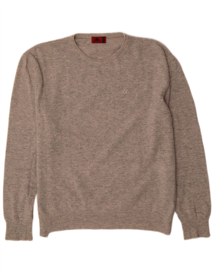 Kappa Mens Crew Neck Jumper Sweater XL Grey Wool