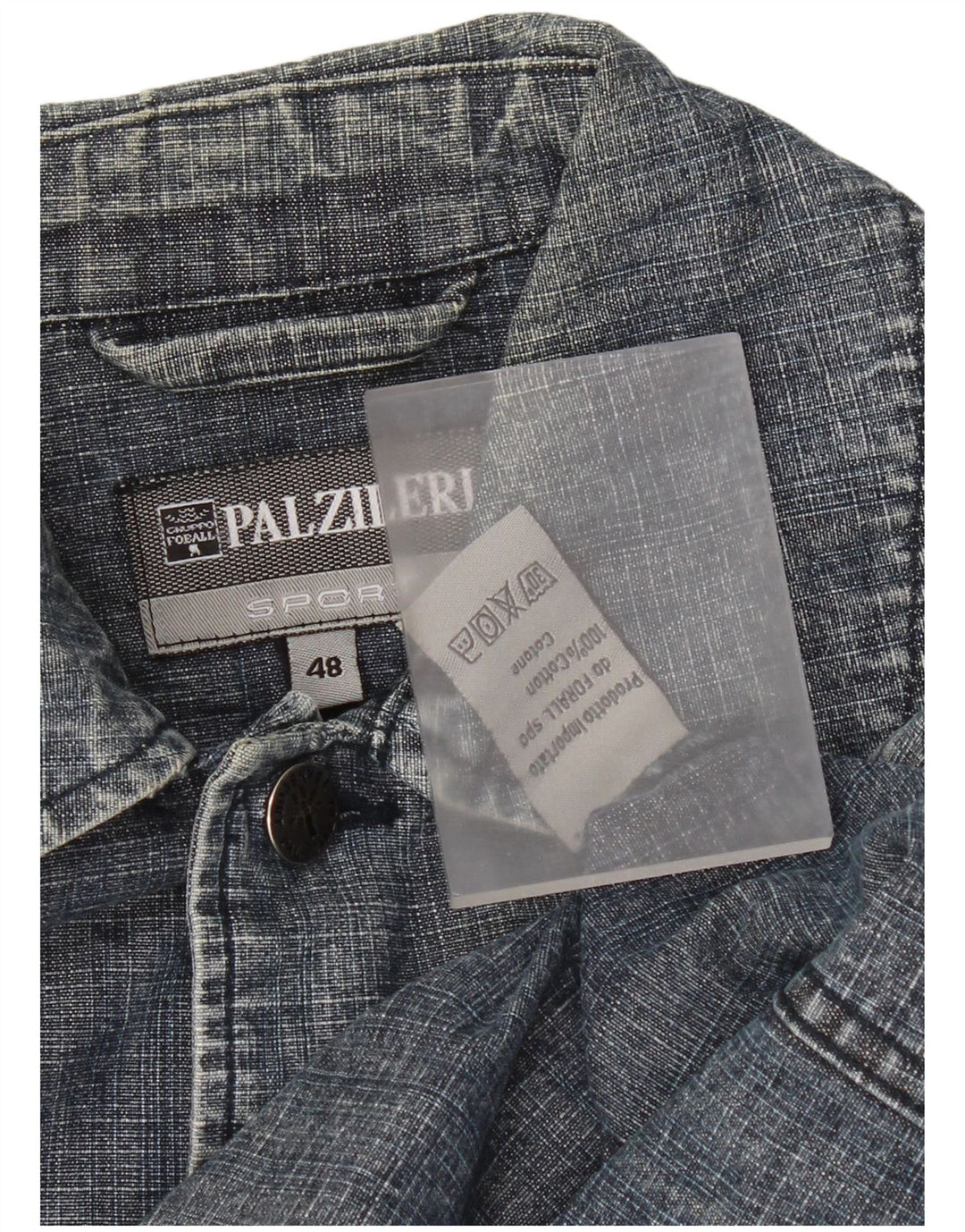 Pal Zileri Mens Denim Jacket IT 48 Medium Blue Cotton