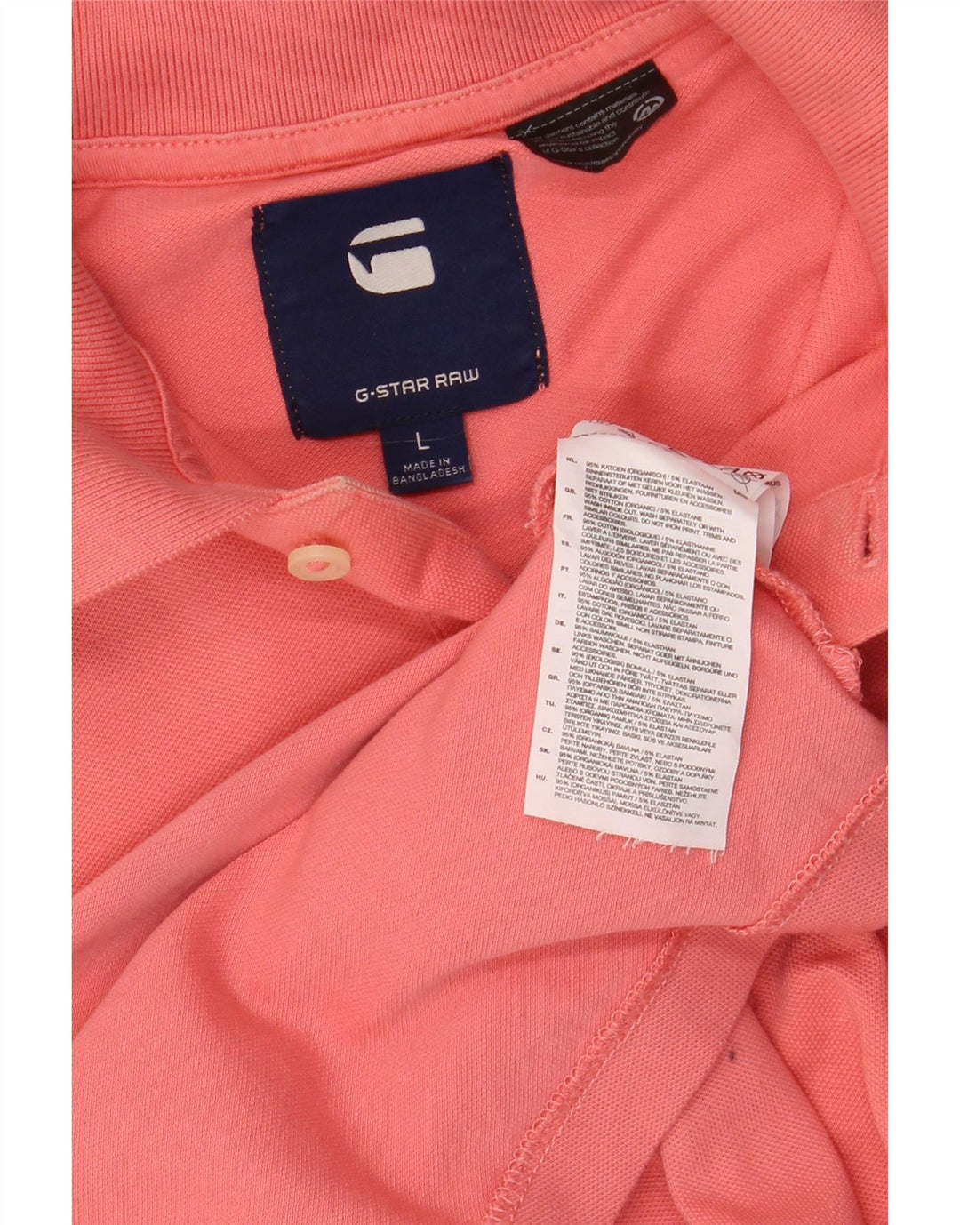 G-STAR Mens Polo Shirt Large Pink Cotton