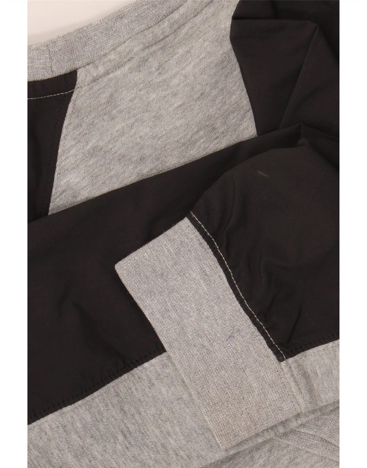 NIKE Boys Graphic Sweatshirt Jumper 10-11 Years Medium Grey Colourblock