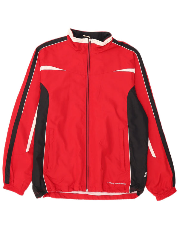Linea Primero Mens Tracksuit Top Jacket Large Red Colourblock Polyester