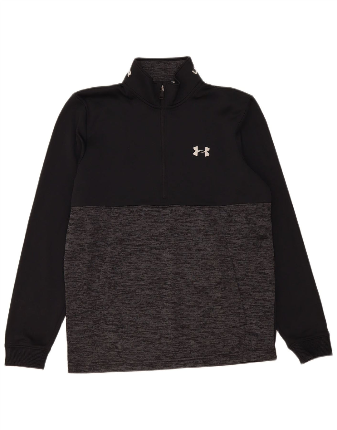 Under Armour Mens Cold Gear Sweatshirt Jumper Medium Black Colourblock