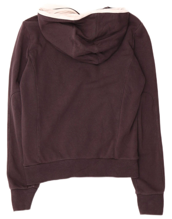 Bikkembergs Womens Button Neck Hoodie Jumper UK 14 Medium Black Cotton