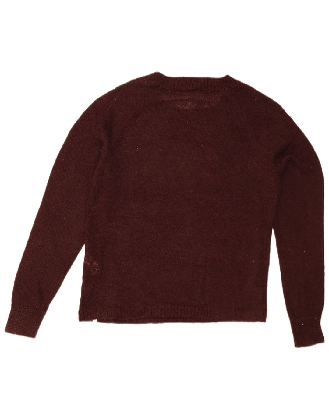 WOOLRICH Womens Oversized Crew Neck Jumper Sweater UK 10 Small Brown
