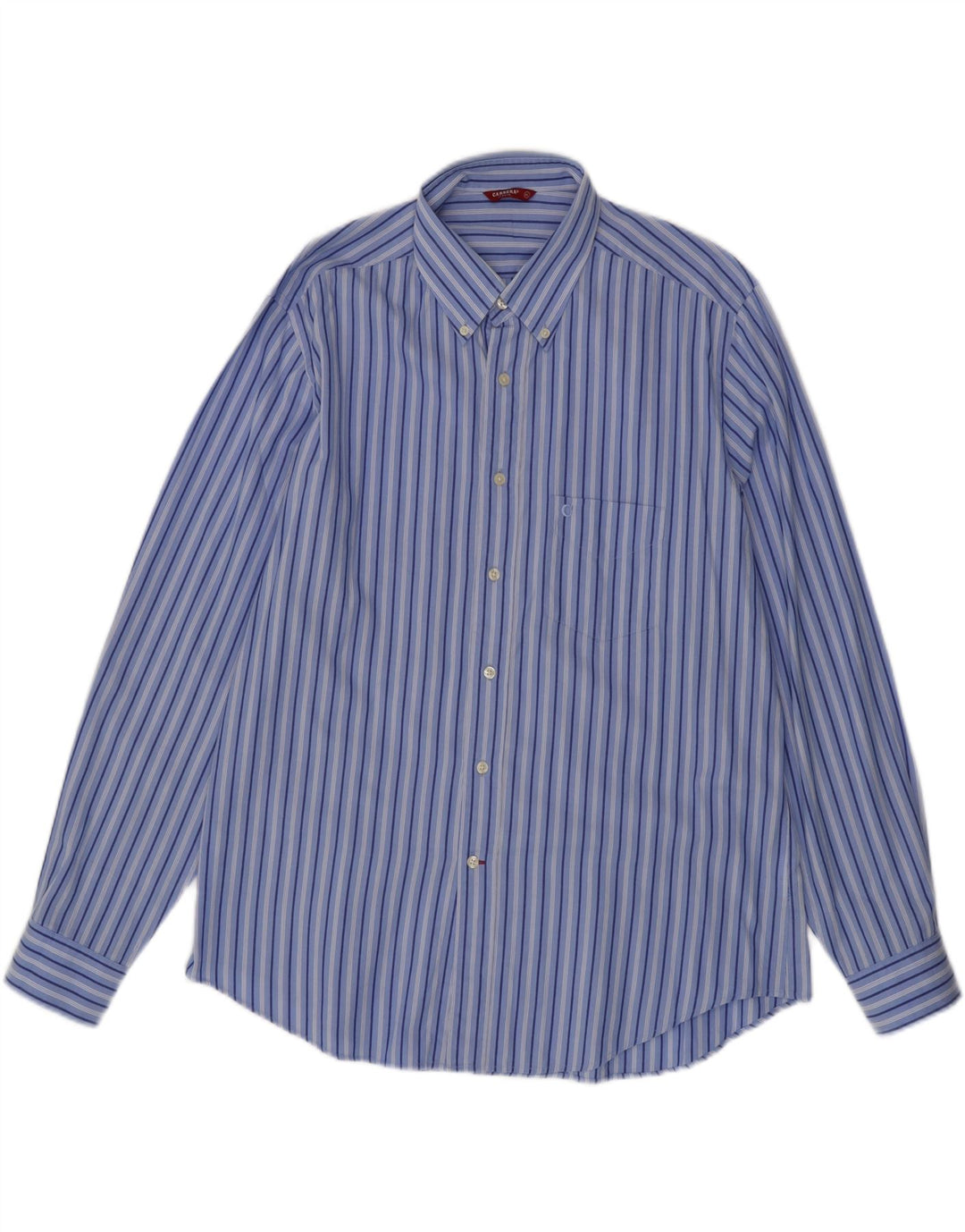 CARRERA Mens Shirt XL Blue Pinstripe Cotton