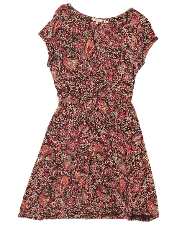 Fat Face Womens A-Line Dress UK 16 Large Multicoloured Paisley Viscose
