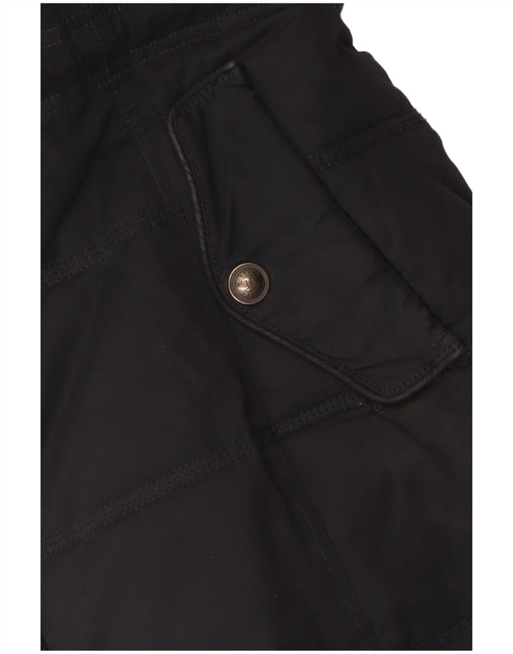 Fat Face Womens Padded Jacket UK 12 Medium Black Polyester