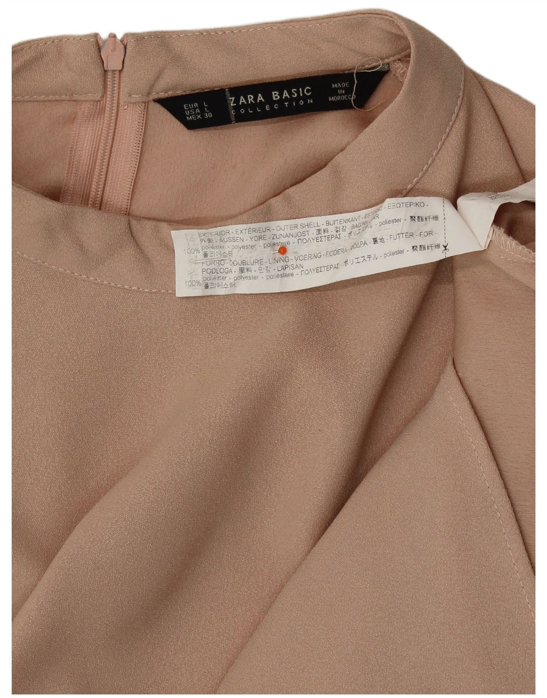 ZARA Womens 3/4 Sleeve Shift Dress UK 16 Large Pink Polyester