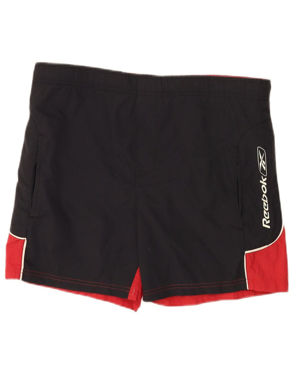 Reebok Mens Graphic Swimming Shorts Small Black Colourblock Nylon