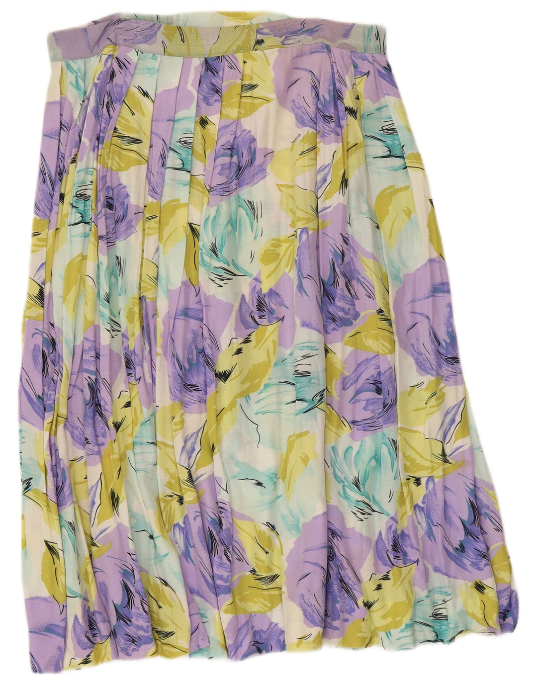 Vintage Womens Pleated Skirt W32 Large Multicoloured Floral