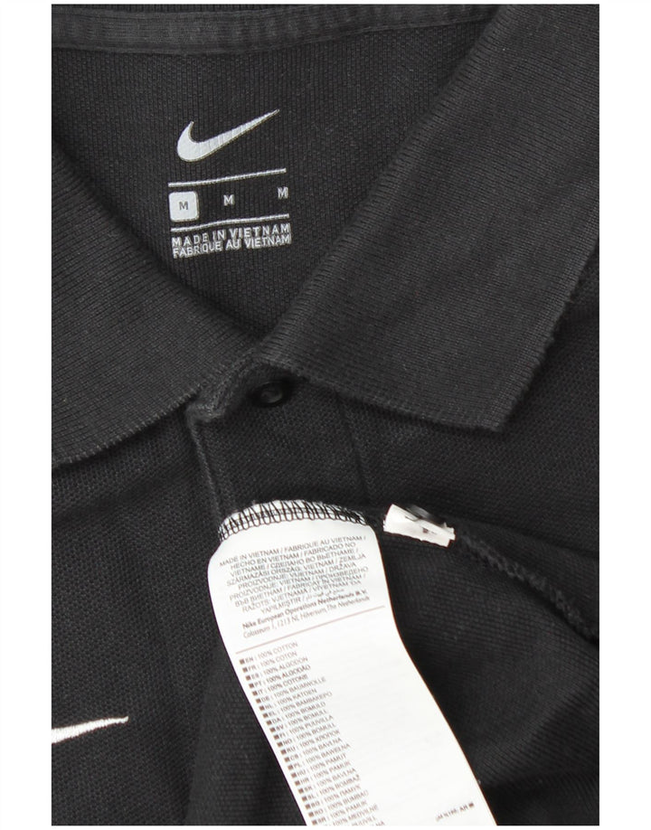 NIKE Mens Polo Shirt Medium Black Cotton