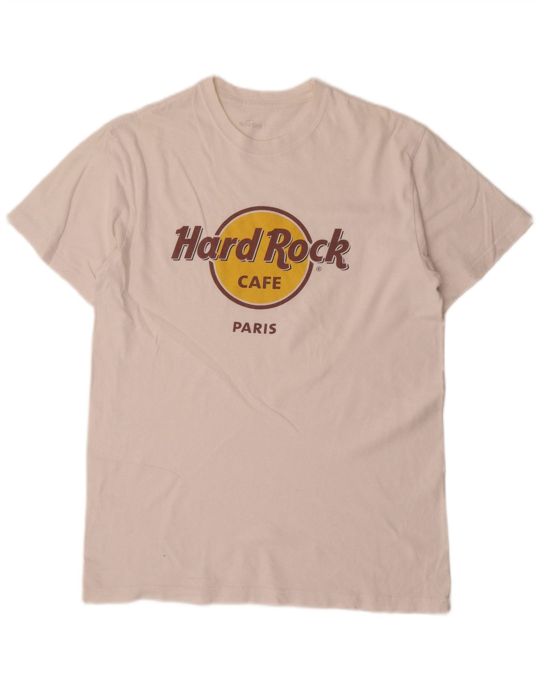 Hard Rock Cafe Mens Paris Graphic T-Shirt Top Medium White