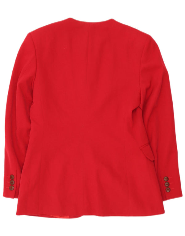 Seventy Womens 2 Button Blazer Jacket IT 44 Medium Red Virgin Wool