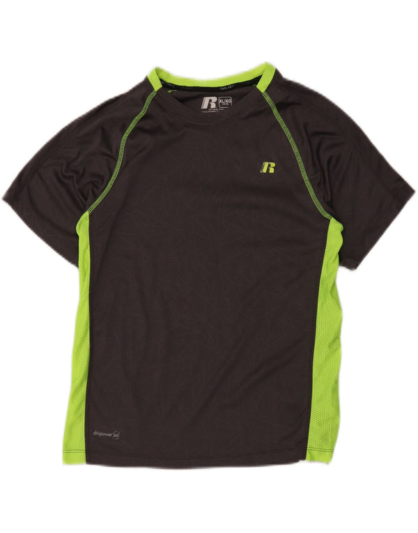 Russell Athletic Boys Dri-Power T-Shirt Top 14-15 Years XL Black Polyester