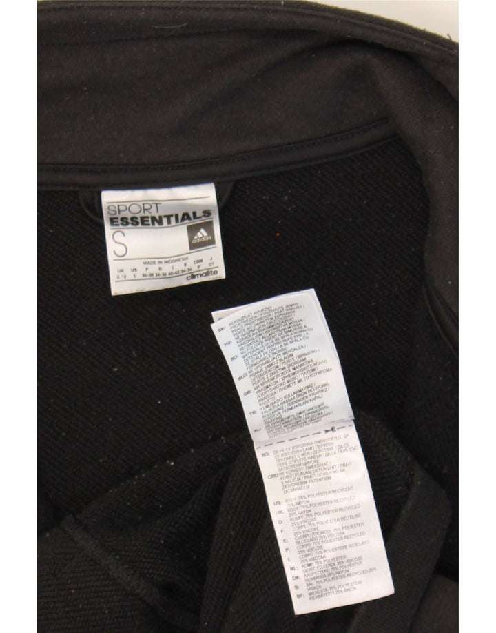 Adidas Womens Climalite Tracksuit Top Jacket UK 8/10 Small Black Polyester