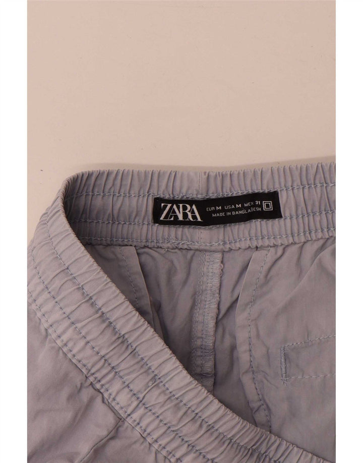 Zara Mens Cargo Shorts Medium W31 Grey Cotton
