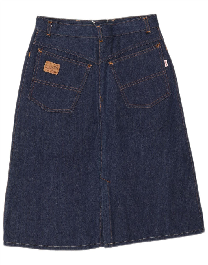 OKLAHOMA Womens High Waist Denim Skirt IT 46 Large W27  Blue