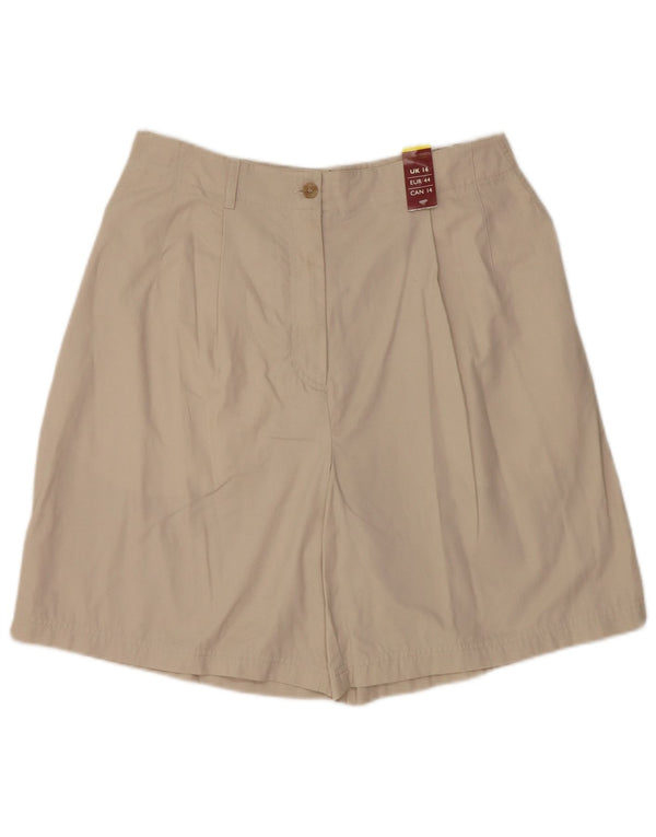 MARKS & SPENCER Womens High Waist Casual Shorts UK 16 Large W32  Beige