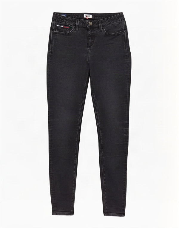 Tommy Hilfiger Womens Mid Rise Skinny Jeans W29 L32 Grey Cotton