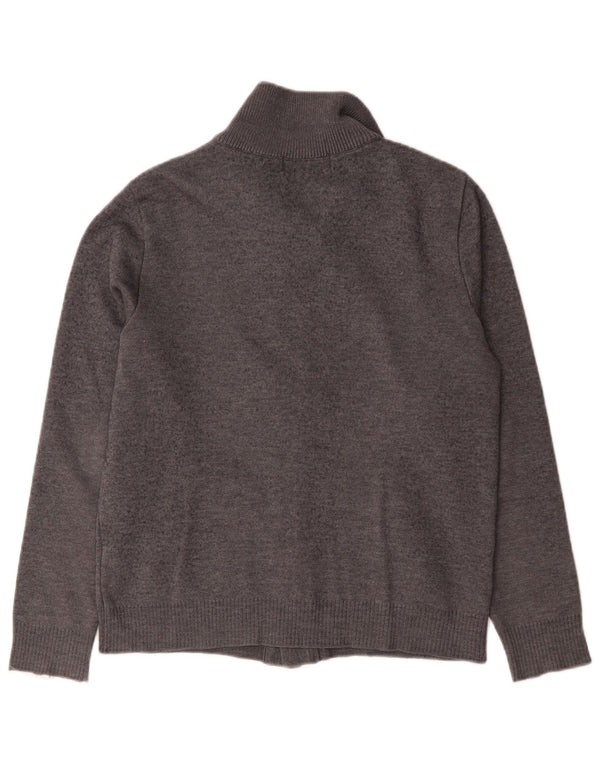 Zara Mens Cardigan Sweater Large Grey Wool