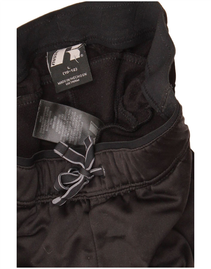 RUSSELL ATHLETIC Boys Tracksuit Trousers Joggers 10-11 Years Large Black