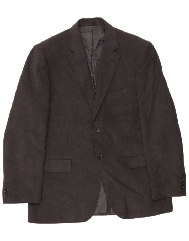 Marks & Spencer Mens 2 Button Regular Fit Blazer Jacket UK 40 Large Grey