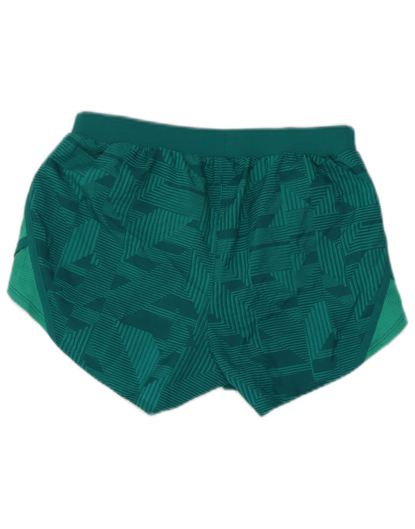 Under Armour Womens Heat Gear Sport Shorts UK 6 XS Green Geometric