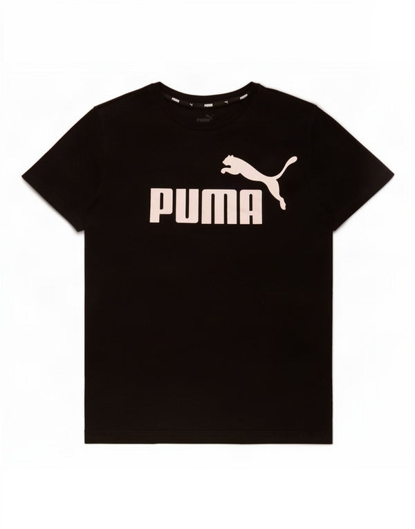 Puma Boys Graphic T-Shirt Top 13-14 Years Black Cotton