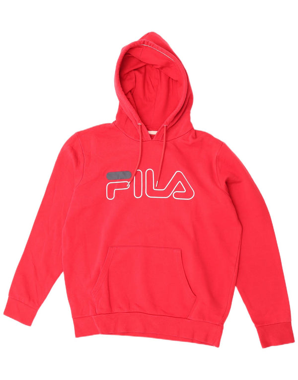 Fila Mens Graphic Hoodie Jumper Medium Red
