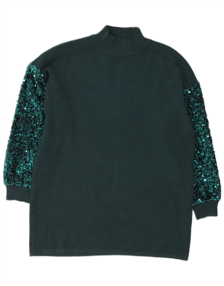 QUIZ Womens Oversized Turtle Neck Jumper Sweater UK 10 Small Green